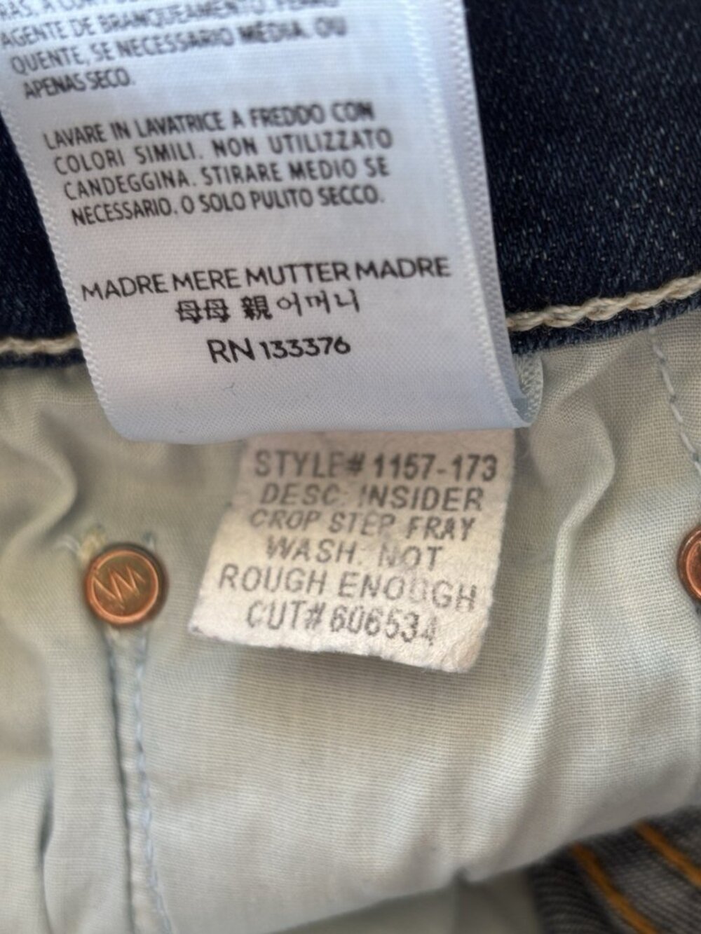 Mother "Insider Crop Step Fray" Rough Enough, Women's Jeans Size 26 - Picture 9 of 13